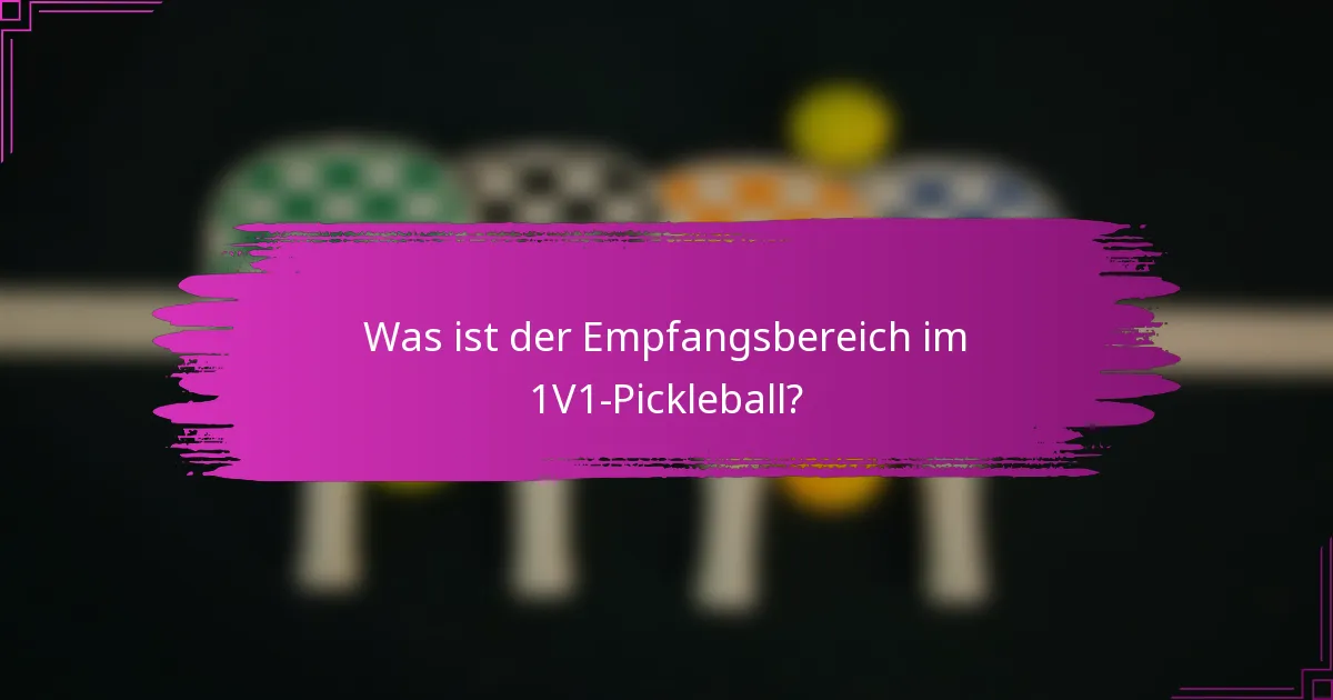 Was ist der Empfangsbereich im 1V1-Pickleball?