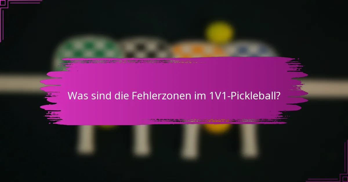 Was sind die Fehlerzonen im 1V1-Pickleball?