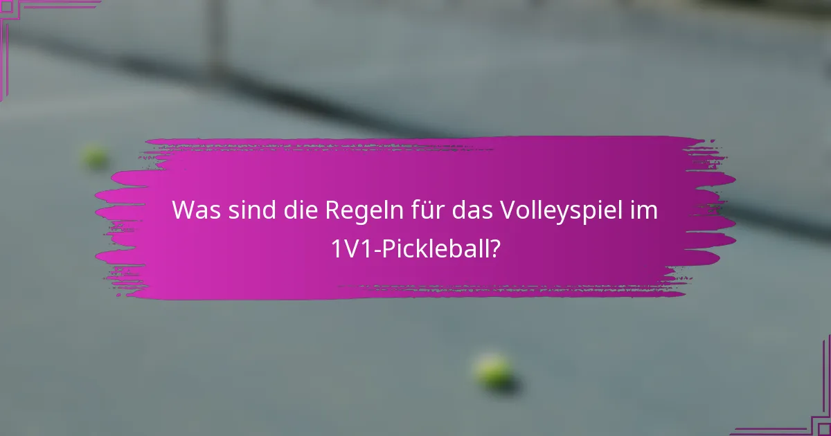 Was sind die Regeln für das Volleyspiel im 1V1-Pickleball?