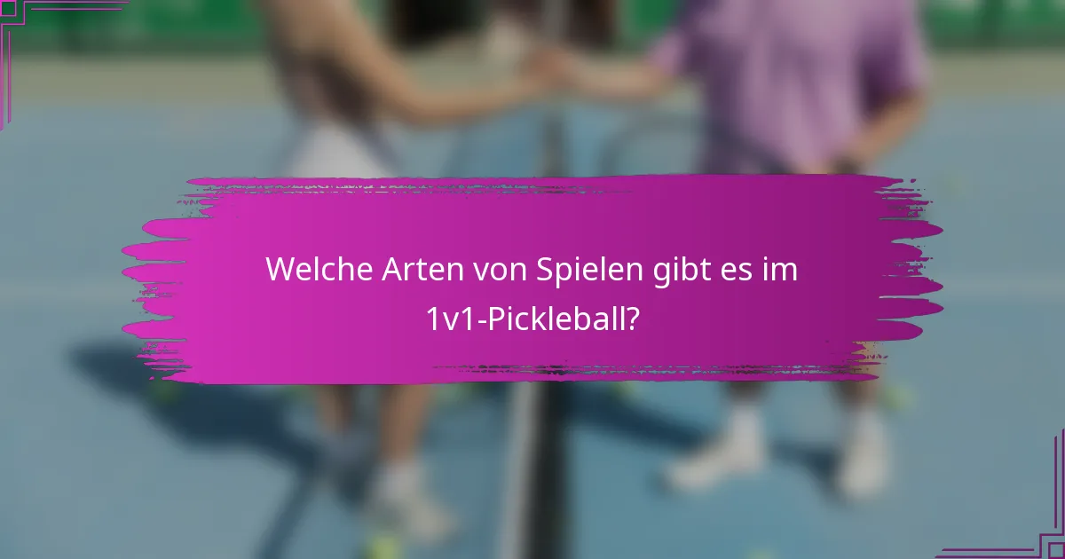 Welche Arten von Spielen gibt es im 1v1-Pickleball?