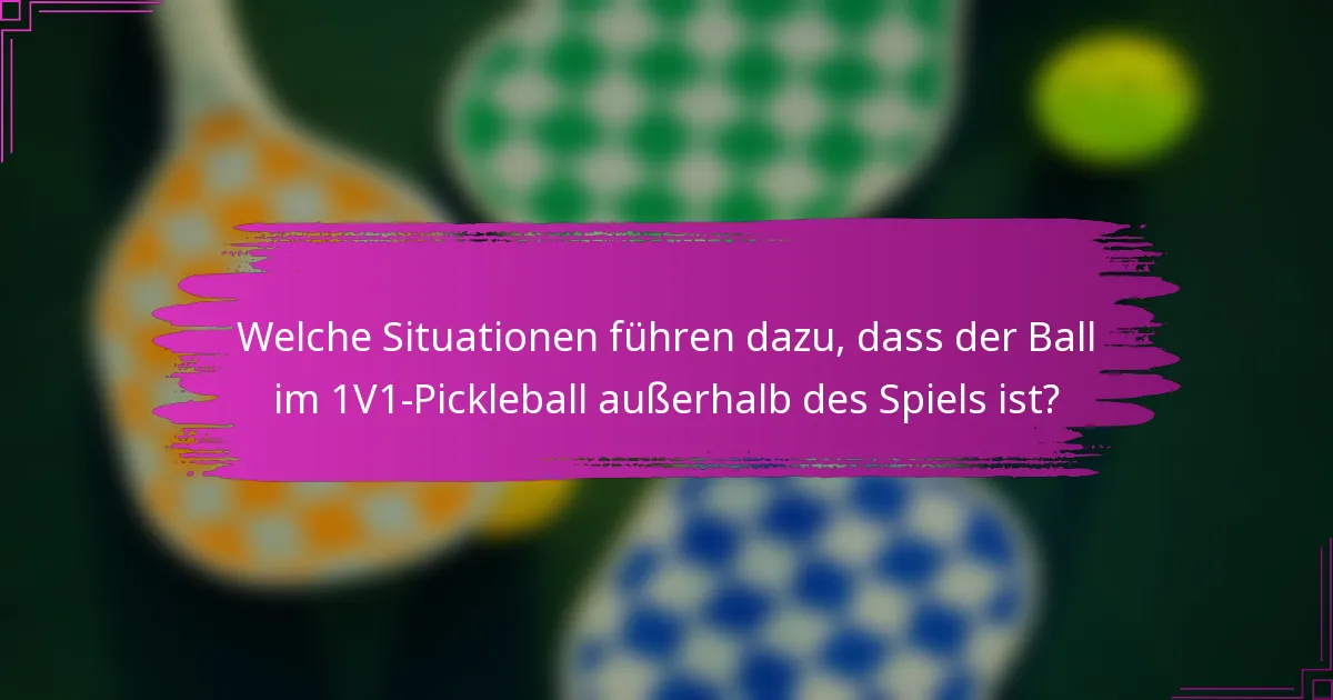 Welche Situationen führen dazu, dass der Ball im 1V1-Pickleball außerhalb des Spiels ist?