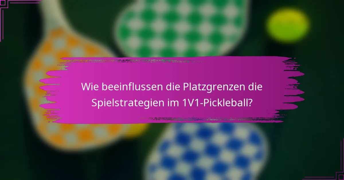 Wie beeinflussen die Platzgrenzen die Spielstrategien im 1V1-Pickleball?