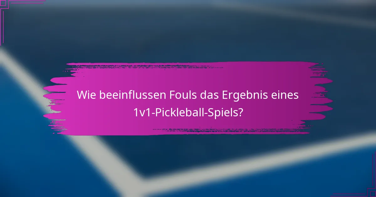 Wie beeinflussen Fouls das Ergebnis eines 1v1-Pickleball-Spiels?