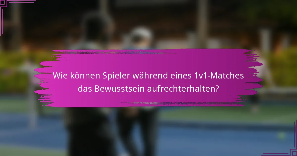 Wie können Spieler während eines 1v1-Matches das Bewusstsein aufrechterhalten?
