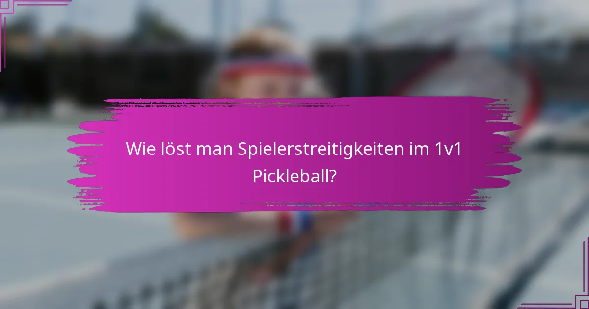 Wie löst man Spielerstreitigkeiten im 1v1 Pickleball?