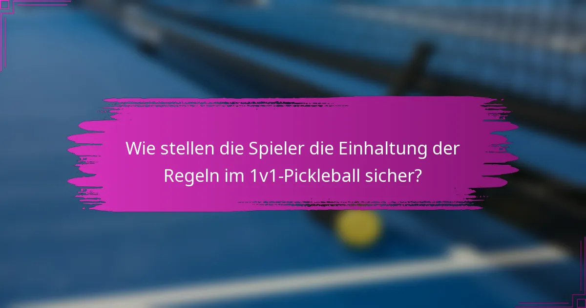 Wie stellen die Spieler die Einhaltung der Regeln im 1v1-Pickleball sicher?