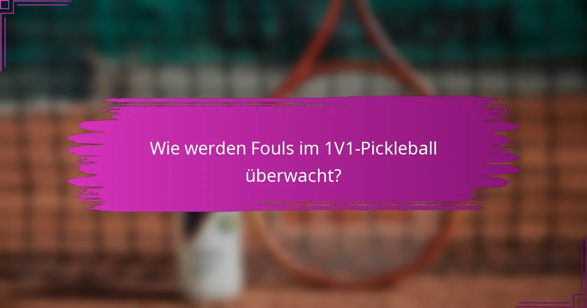 Wie werden Fouls im 1V1-Pickleball überwacht?