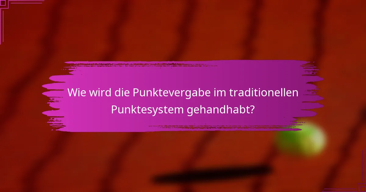 Wie wird die Punktevergabe im traditionellen Punktesystem gehandhabt?